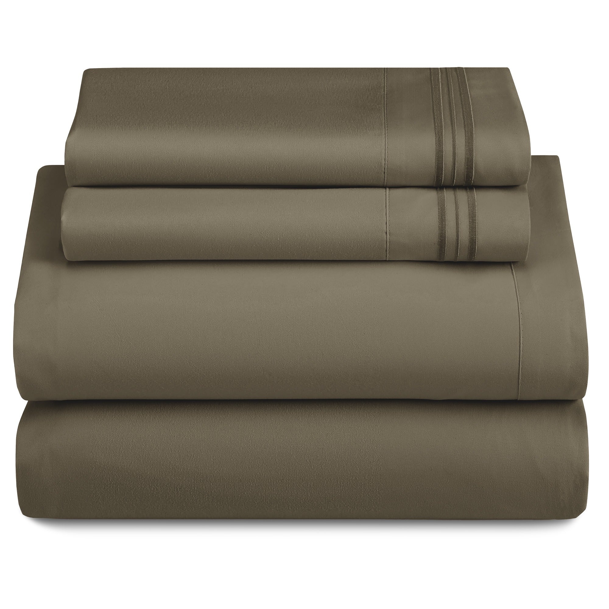Bed Sheets Set 4-Piece Microfiber 1800 Series Deep Pocket Fitted Sheet Flat Sheet Pillowcases Soft Breathable Wrinkle Fade Resistant Twin Full Queen King Cal King 20 Colors