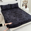 Gothic Skull Fitted Sheet Set 3-Piece ¨C Victorian Baroque Halloween Bedding | 1 Deep Pocket Fitted Sheet + 2 Pillowcases | Machine Washable Hypoallergenic Polyester | Twin Full Queen King