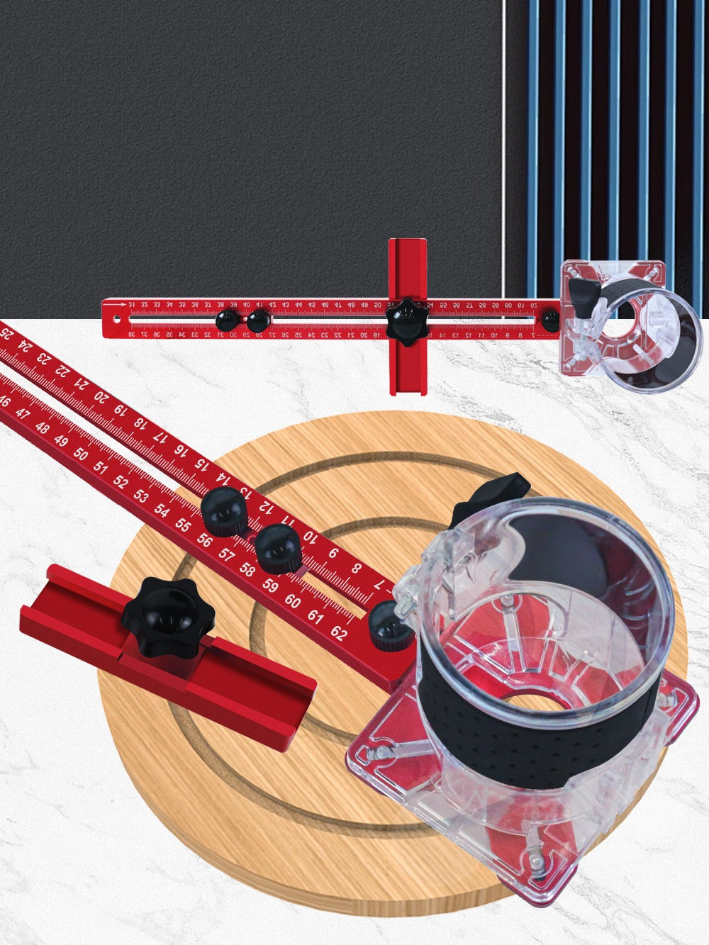 Router Circle Cutting Jig 4-in-1 Aluminum Alloy Woodworking