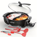 Mandarin Duck Hot Pot Electric ¨C Large Capacity Non-Stick Divided Hot Pot for Steaming, Boiling, Frying & Stewing, Quick Heating, US Plug, Perfect for Family Hot Pot Night