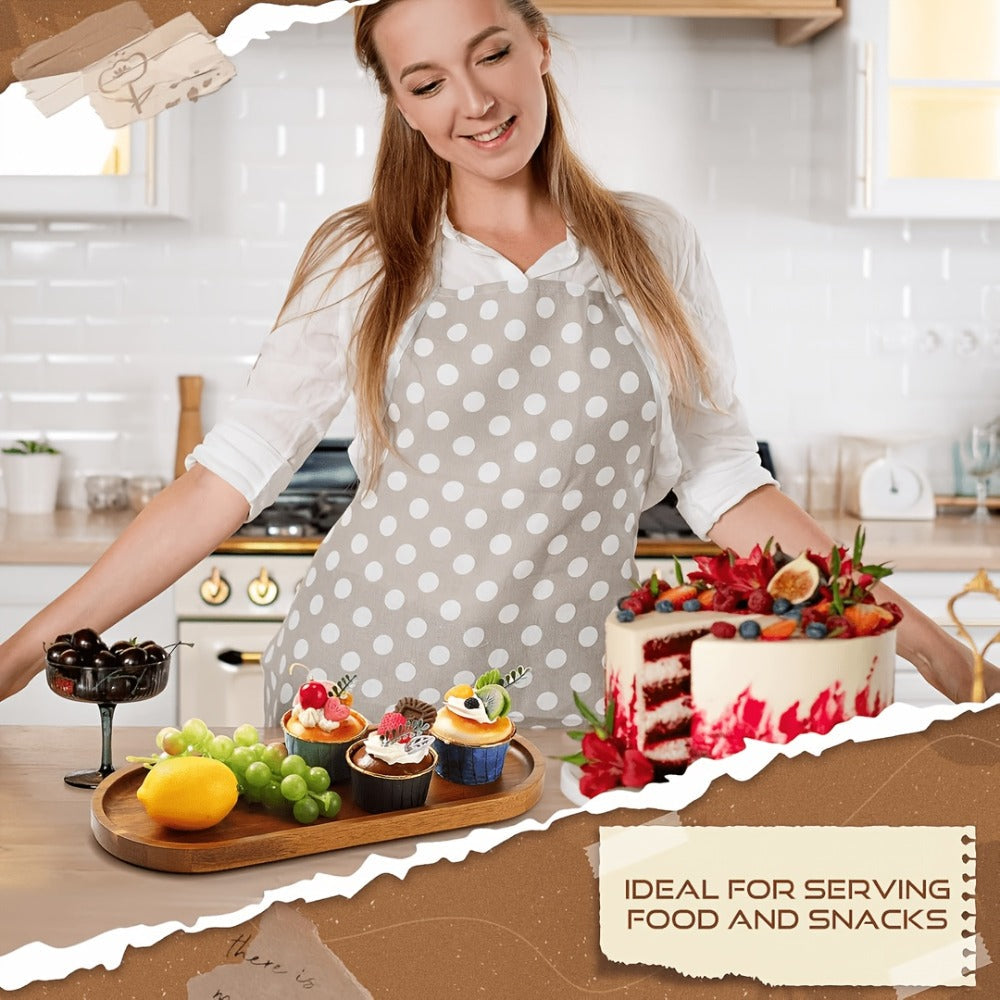 Wood Serving Tray Set ¨C Oval Wooden Charcuterie Boards & Serving Platters for Cheese, Snacks, Bread, Fruit & Appetizers ¨C Party, Buffet, Barbecue & Kitchen Decor