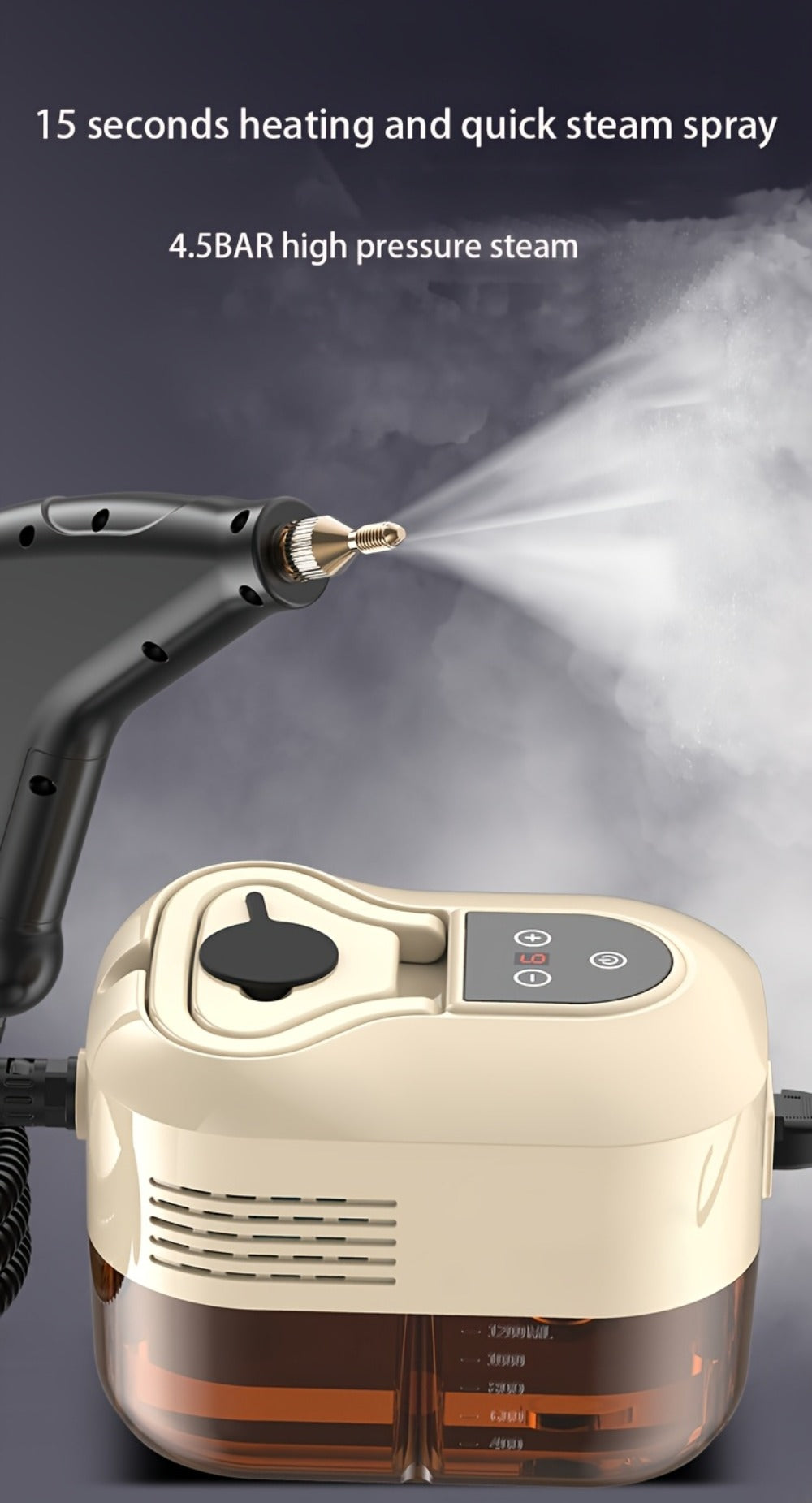 High Temperature Steam Cleaner Handheld Carpet Cleaner High Pressure for Kitchen Grease Sofa Air Conditioner Washing Machine Tile Grout Easy Carry Home Use