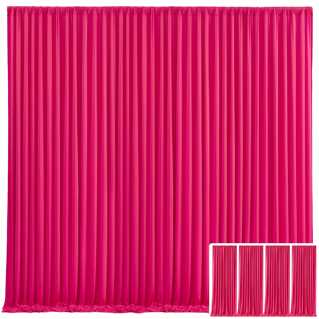 Blackout Backdrop Curtain 4 Pack 5x10 Ft - Heavyweight Nonwoven, Wrinkle-Resistant, Smooth Hanging for Wedding Birthday Baby Shower Party Photography Background Decoration