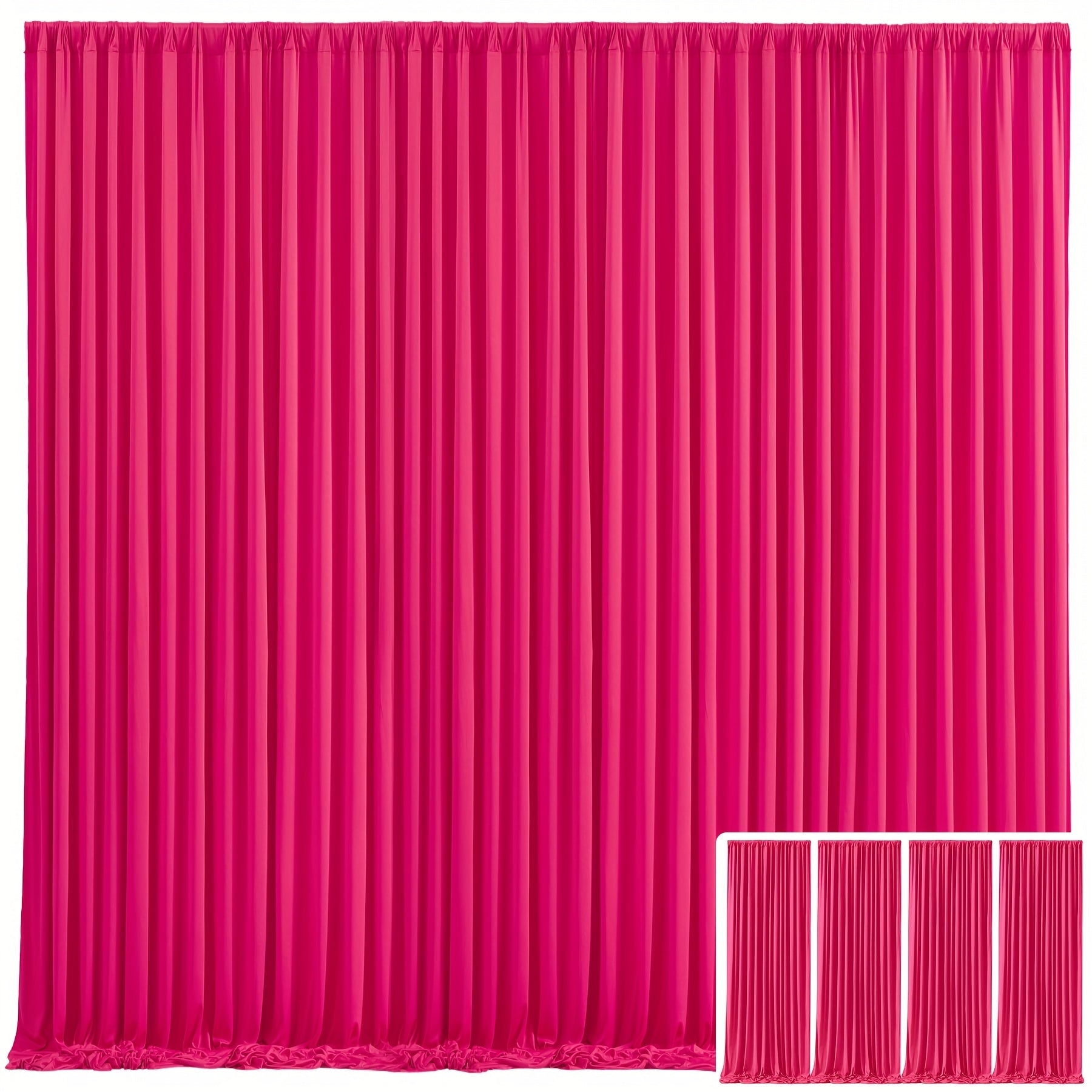 Blackout Backdrop Curtain 4 Pack 5x10 Ft - Heavyweight Nonwoven, Wrinkle-Resistant, Smooth Hanging for Wedding Birthday Baby Shower Party Photography Background Decoration