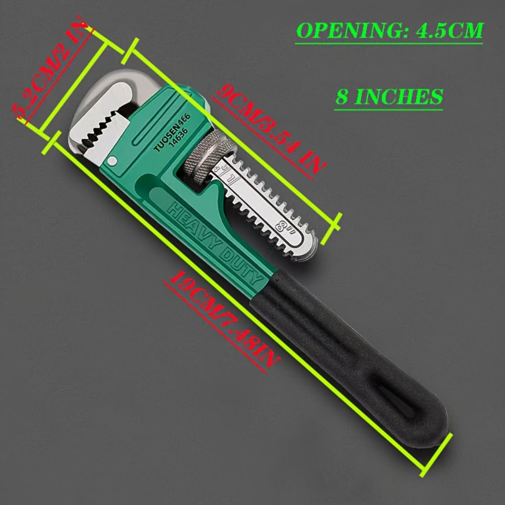 Pipe Wrench Professional Heavy Duty - 8¡±, 12¡± & 18¡± CR-V Alloy Steel Plumbing Wrench, Non-Slip Ergonomic Handle, 1500 lbs Torque, Fits 1/2¡±-4¡± Pipes, for Plumbing, Automotive & Industrial Use