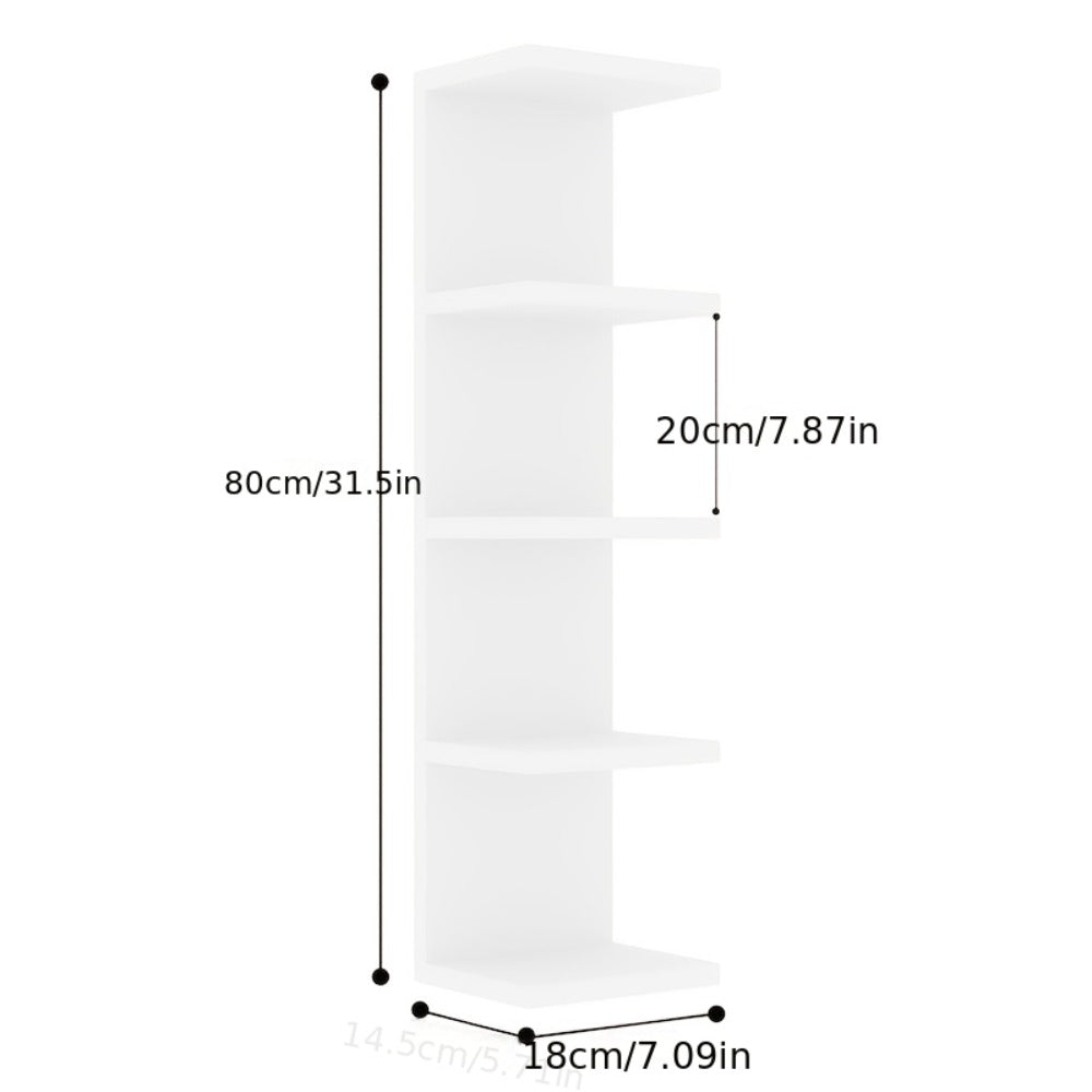 5-Tier Floating Wall Shelf Wall-Mounted Storage Rack 31.5¡± - Space Saving Display Shelves for Bedroom Living Room Oak Finish Easy Install Thickened Suspended Wall Organizer