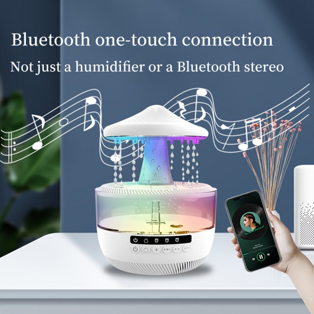 Aromatherapy Diffuser Humidifier Upgraded Colorful Raindrop Music Design 7-Color LED Night Light Large Capacity Quiet Operation for Bedroom Office Valentine Gift