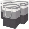 Collapsible Laundry Basket 3 Pack 75L ¨C Freestanding Tall Clothes Hamper with Easy-Carry Handles for Bedroom, Bathroom, Family & Dorm ¨C Large Capacity Folding Laundry Bin Set