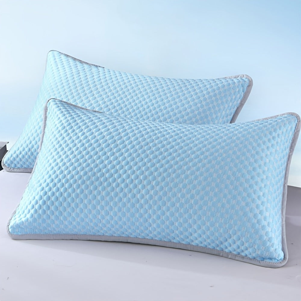 Cooling Pillow Cases 2-Pack 3D Ice Bean Texture ¨C Soft Polyester Pillowcases for Summer | Machine Washable | Cool Sleep Bedroom Pillow Covers | 18.9¡± x 29.13¡± | No Insert