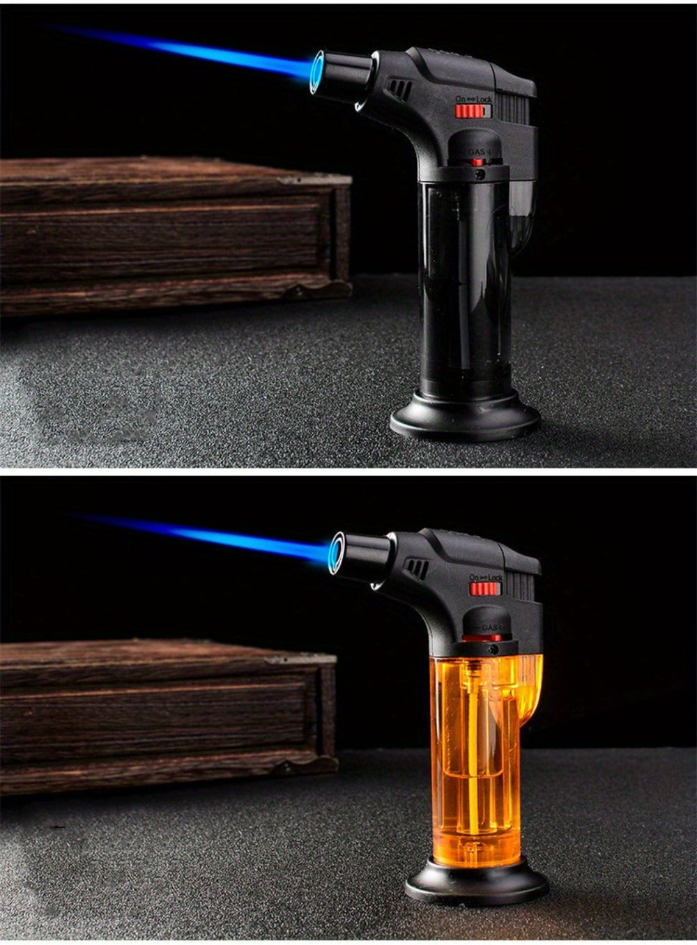 Butane Torch Lighter 6pcs Big Jet Flame Refillable & Adjustable Mini Blow Torch - Gift Box Set for Camping, Grill, BBQ, Culinary, Soldering & Welding | Butane Not Included