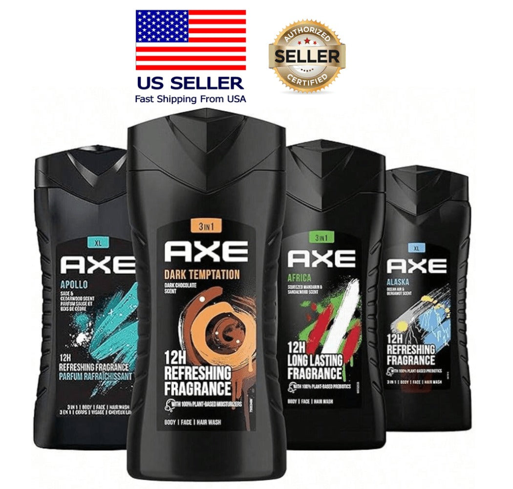 AXE Body Wash for Men 4-Pack Mix Variants Set | Long Lasting Freshness Sage Scent 250ml Each Shower Gel Bundle