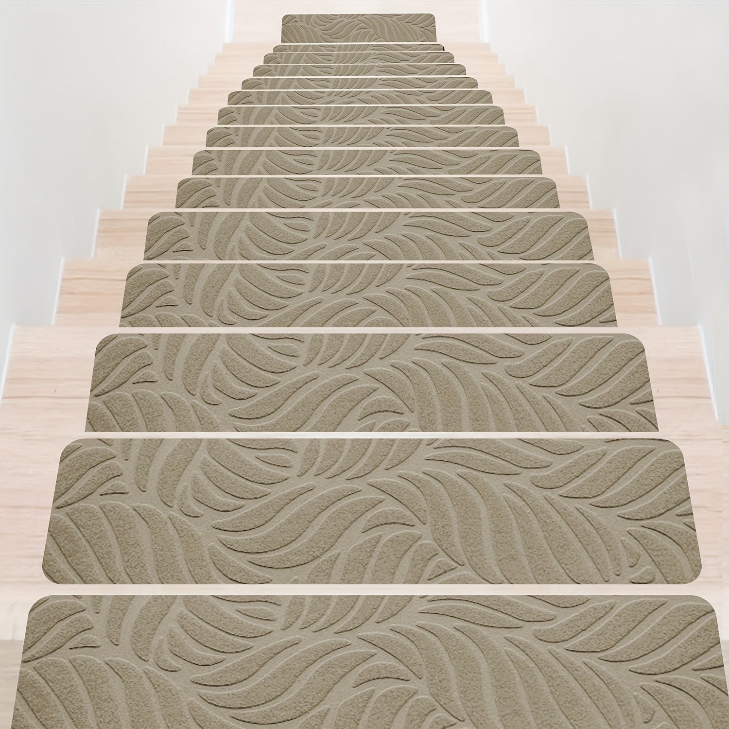Non-Slip Stair Treads 15pcs 8¡±x30¡± Self-Adhesive Carpet Pads for Wooden Steps ¨C Washable Polyester Indoor Stair Mats for Safety, Anti-Slip Step Covers in Multiple Colors