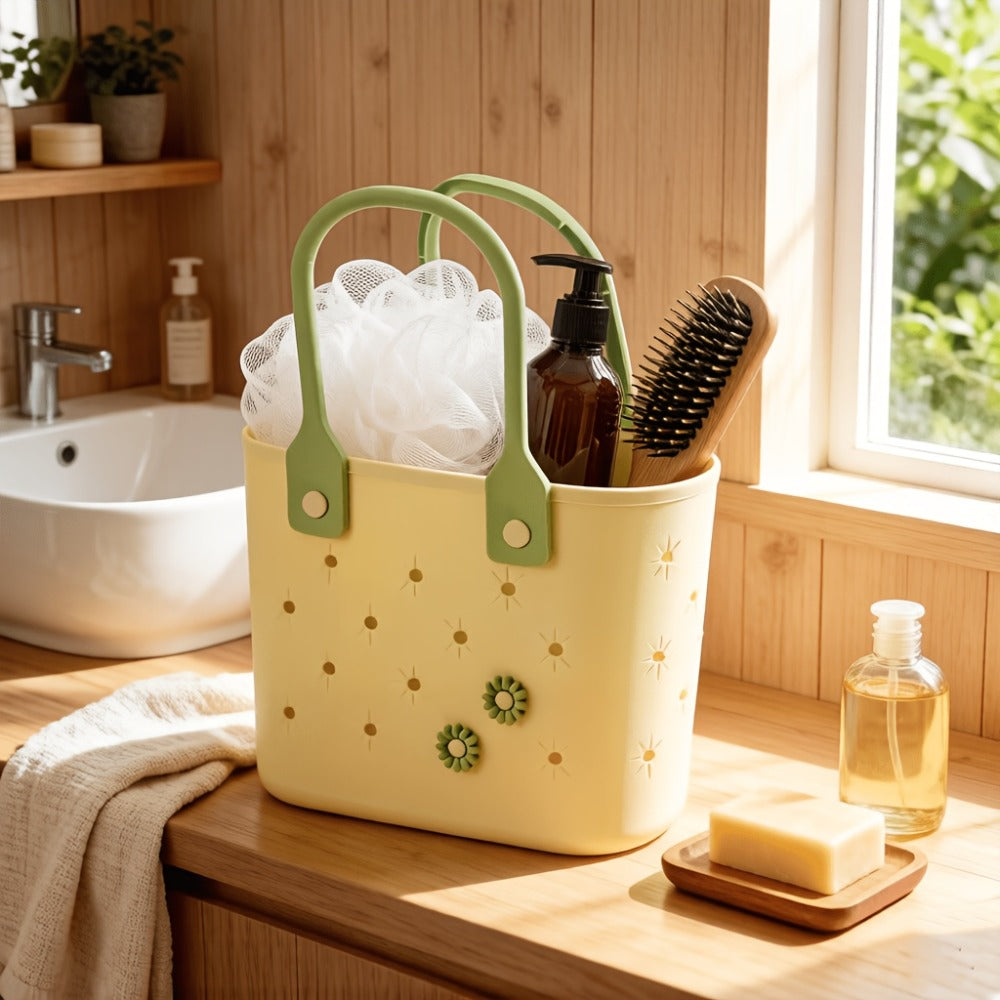 Shower Caddy Basket with Handles - Large Mesh Waterproof Bath Organizer Drainable Sand Water Resistant for Beach Bathroom Dorm College Toiletries Storage Portable Travel Caddy Tote Bag