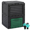 80 Gallon Large Compost Bin Outdoor Tumbler BPA Free Rotating Dual Chamber Composter with Sliding Door for Garden Patio All-Season Fast Working