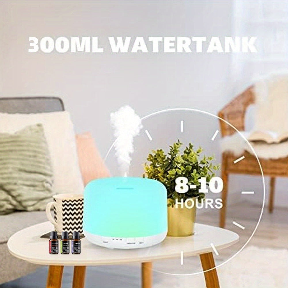 Remote Control Aroma Diffuser 300ml ¨C Humidifier & Mood Light with 6 Premium Essential Oils, Large Capacity 16.91oz Aromatherapy Diffuser for Bedroom, Office & Home, Gift Set