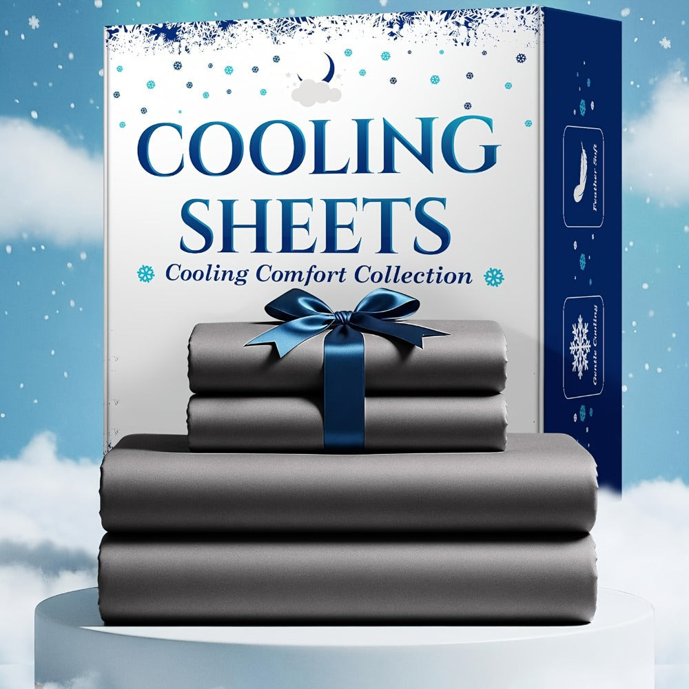 Bamboo Blend Cooling Bed Sheet Set 4pcs ¨C Ultra Soft Breathable Kids Sheets, Deep Pocket Fitted Sheet 18¡±-24¡±, 2200TC Shrink & Wrinkle Resistant, All-Season Hotel Luxury Bedding, Twin Full Queen King