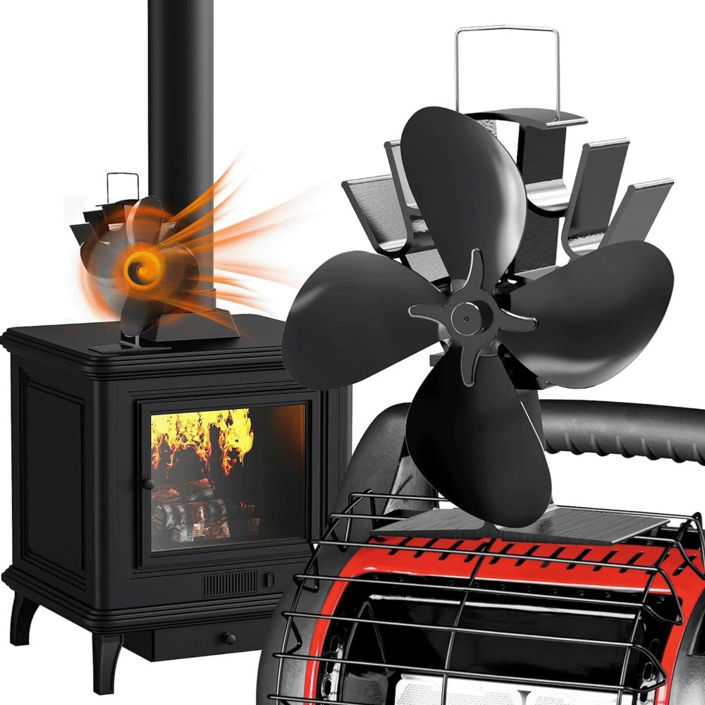Wood Stove Fan 8-Blade Dual Motor Fireplace Fan Heat Powered for Wood Log Burner Stove | Silent Self-Powered Eco-Friendly Stove Top Fan Circulates Warm Air Buddy Heater Compatible Models 800B7 500J