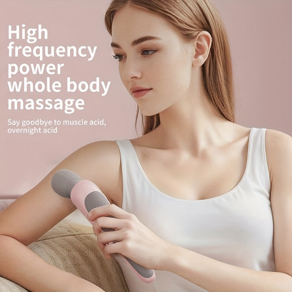 Portable Handheld Massage Stick ¨C USB Rechargeable Wand Massager with 5 Adjustable Speed Levels, Relieves Neck, Back, Leg & Waist Tension, Compact Travel Massager, Holiday Gift for Family & Friends