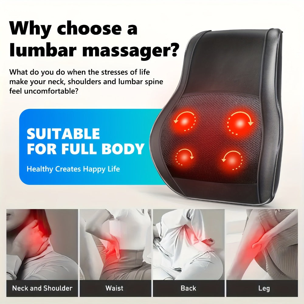 Shiatsu Back Massager with Heat Deep Tissue 3D Kneading for Neck Shoulder Back 3 Massage Modes 2 Heating Levels Electric Body Massager Gift for Mom Dad Women