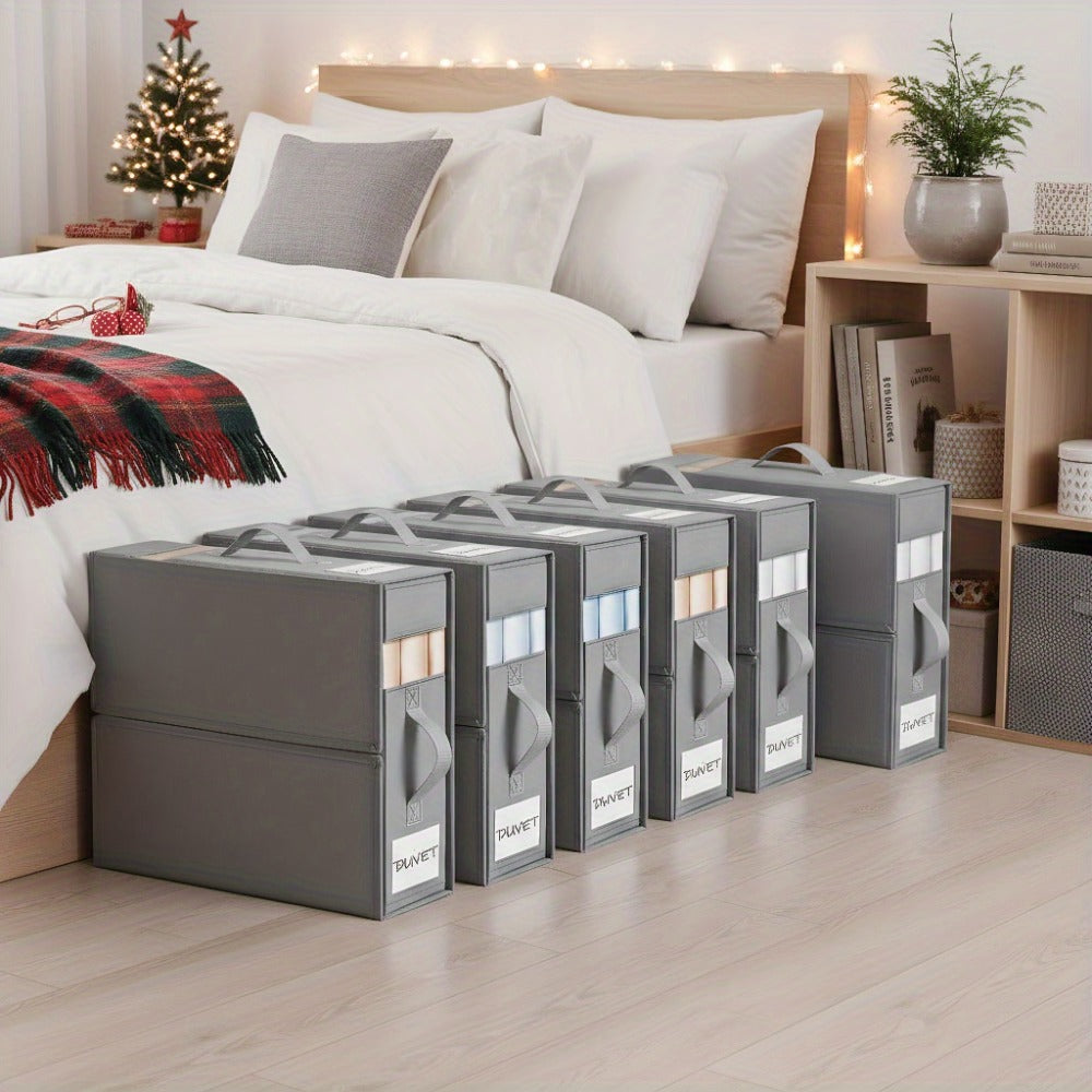 Sheet Organizers and Storage Foldable Closet Organizer Boxes for Bedding, Blankets & Clothes ¨C Bedroom Wardrobe Under Bed Storage Containers, 3 or 6 Pack