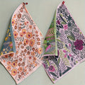 Floral Cotton Face Towels 2pcs ¨C Soft Absorbent Wash Cloths for Home, Hotel & Spa | 14.37x15.75 In