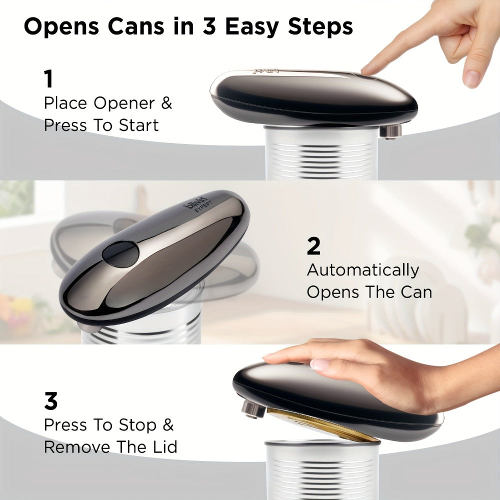 Electric Can Opener One Touch ¨C Automatic 360¡ã Rotation for All Can Sizes, Smooth Safe Edge, Battery Operated, Ideal for Seniors & Arthritic Hands, Kitchen Gadget