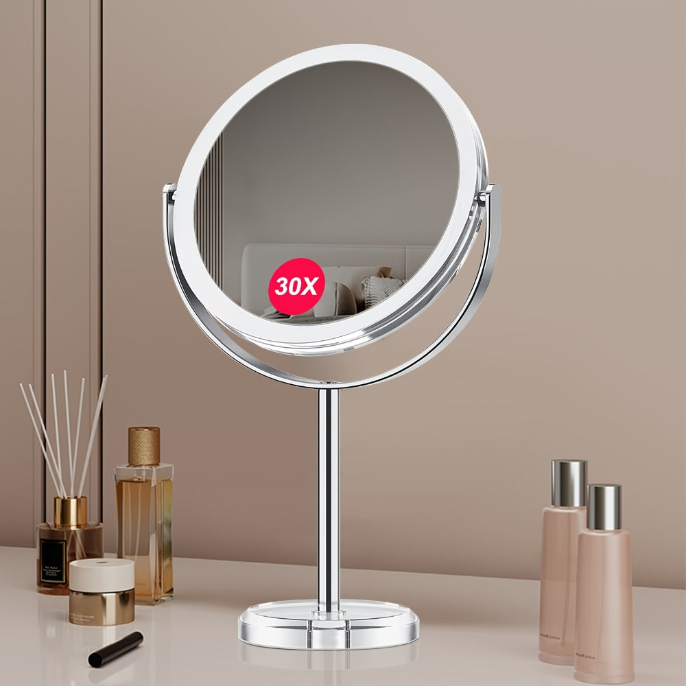 1X/30X Magnifying Makeup Mirror with Stand ¨C Double Sided 360¡ã Rotation Vanity Mirror for Travel & Home
