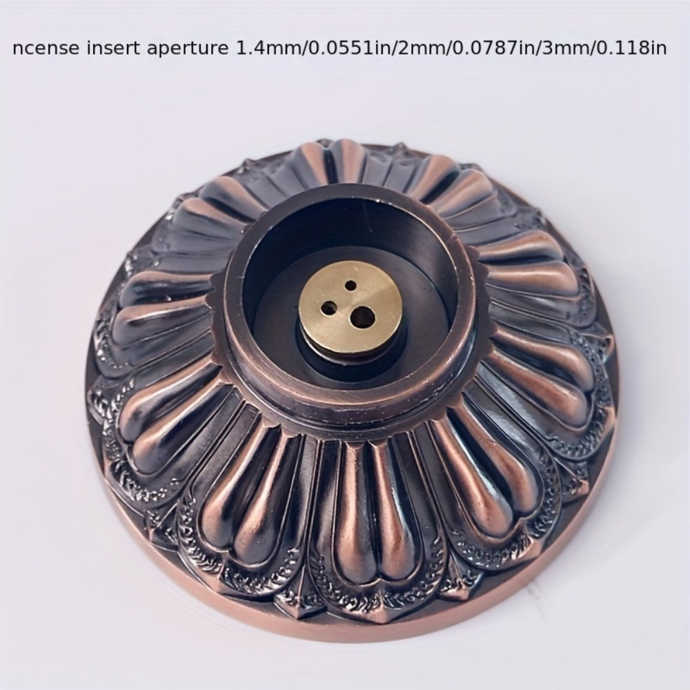 Incense Stick Holder Metal Retro Vertical Design, Dragon & Phoenix Heart Sutra Motif Brass Incense Burner Stand, Home Office Altar Meditation Ceremony Decoration Gift