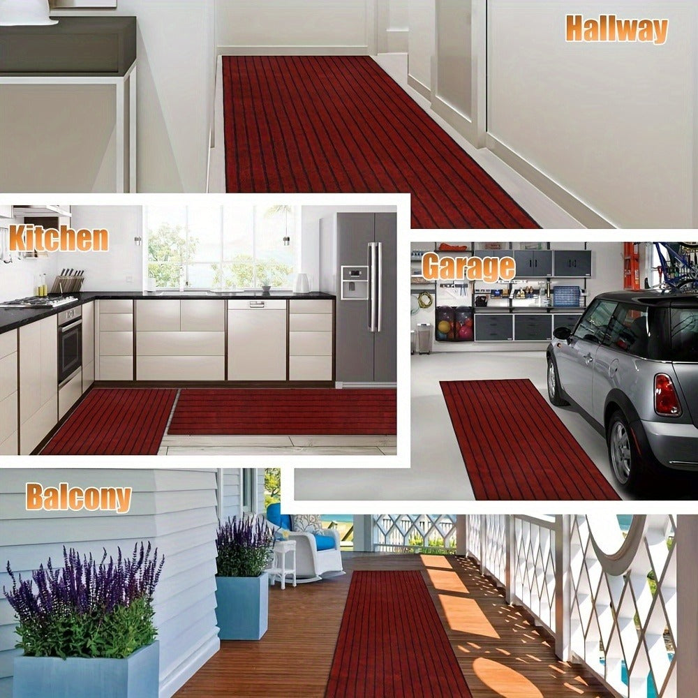 Runner Carpet with Rubber Backing - Non-Slip 1800G/sqm Heavy Duty Washable Indoor Outdoor Rug | Hallway, Entryway, Laundry Room & Balcony Runner Mat | Multiple Sizes & Colors