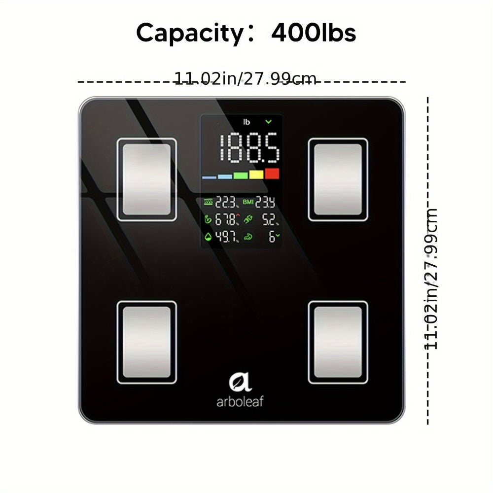 Smart Body Scale 14-in-1 ¨C Body Fat Scale with BMI, Muscle Mass & 14 Health Metrics, Wireless Bluetooth App Sync, Auto Recognition, 500 lb Capacity, HD LED Display for Home & Gym Use