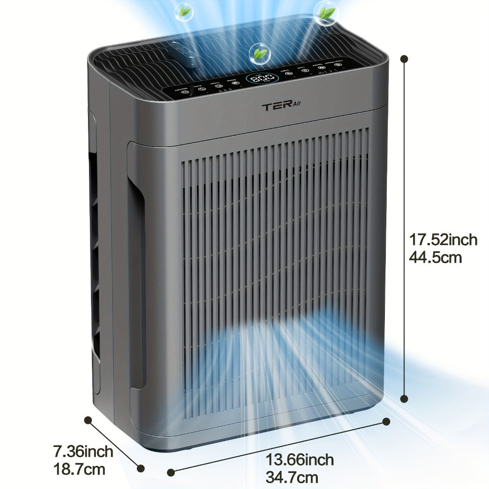 H13 HEPA Air Purifier for Large Room Up to 2500 Sq Ft | Double-Sided Washable Filter, PM2.5 Sensor, 22dB Ultra-Quiet | Air Cleaner for Dust, Pets, Smoke & Pollen | Bedroom & Home | White & Grey