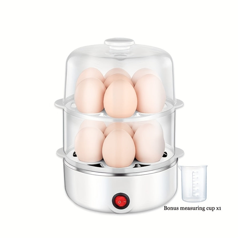 Egg Steamer Stainless Steel Mini Breakfast Machine Single Double Layer Multi-Functional Egg Cooker for Home Dormitory Student Dorm Back to School Holiday Gift