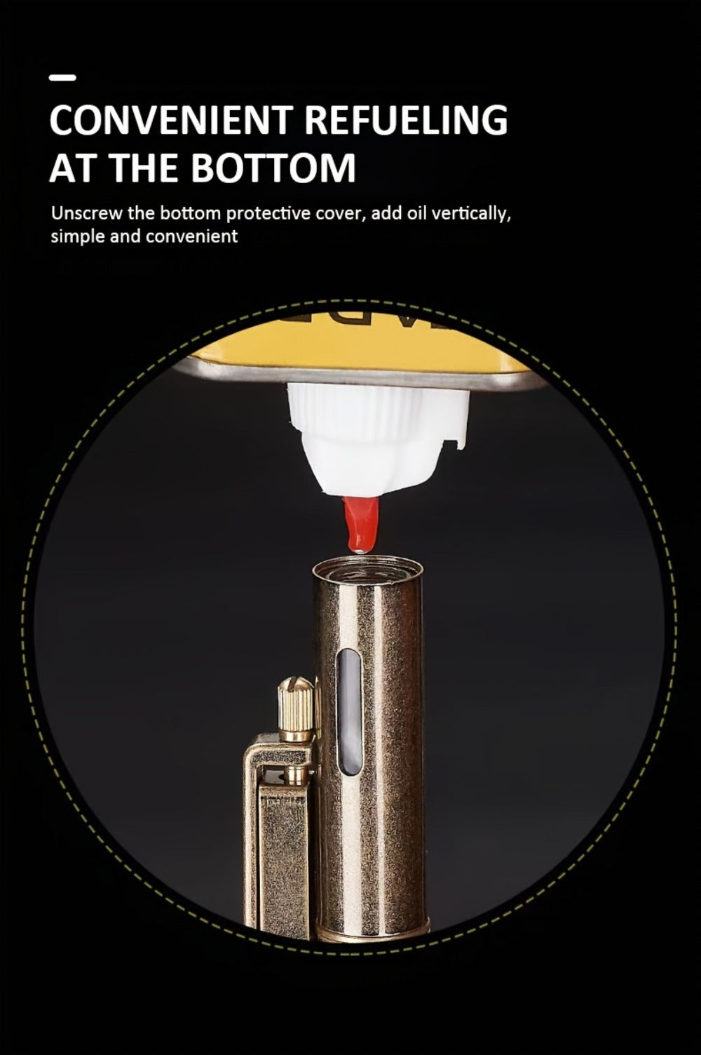 Retro Copper Kerosene Lighter ¨C Pure Copper Vintage Flip Top One-Click Ignition Lighter, Nostalgic Personality Design, Windproof Refillable Kerosene Lighter, Unique Gift for Men Friends (Kerosene Not Included)