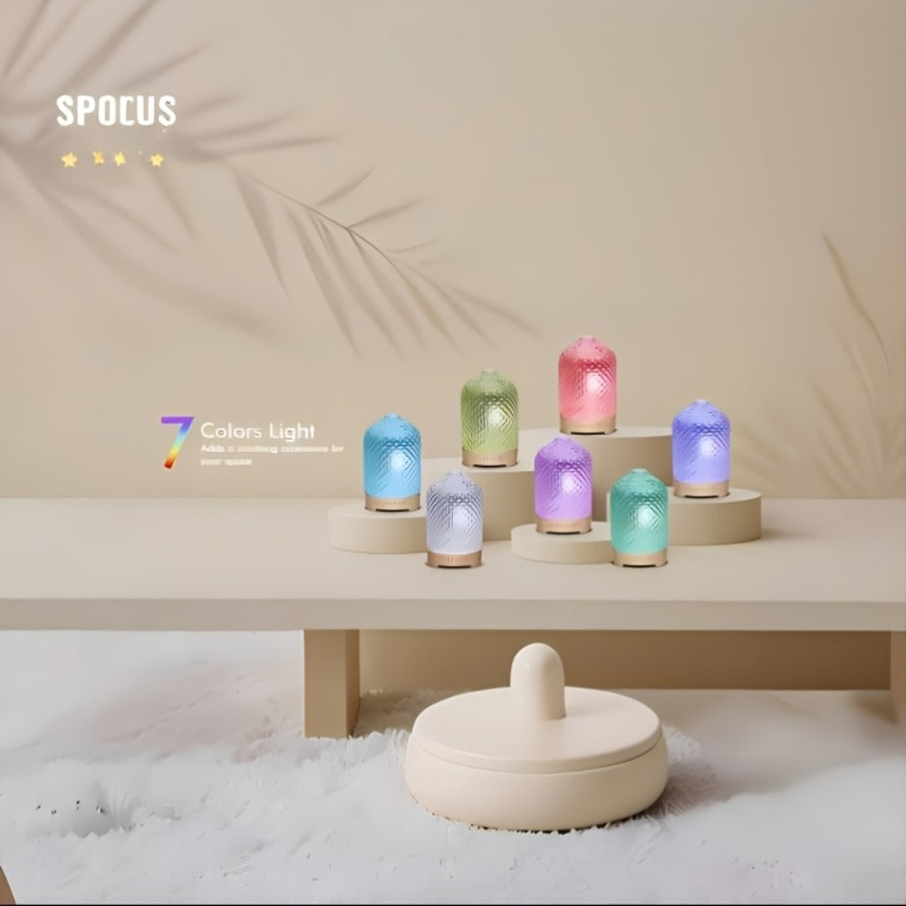 Essential Oil Diffuser Aromatherapy Humidifier with 7 Color LED Lights, Whisper-Quiet Operation, Auto Timer & Shut-Off, Cool Mist for Bedroom, Office, Yoga, Sleep ¡ª 200ml & 6.76oz Options