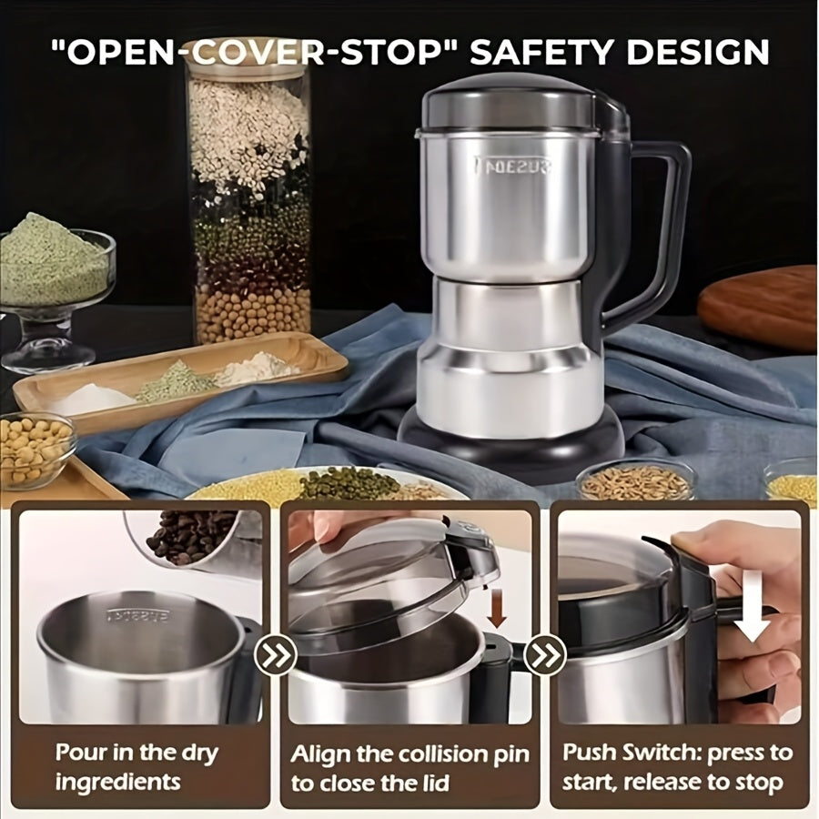 Electric Grain Grinder Mill ¨C High-Speed Spice Coffee Herb Grinding Machine with Powerful Motor, Compact Design for Home Kitchen Use, 1 or 2 Piece Set Available