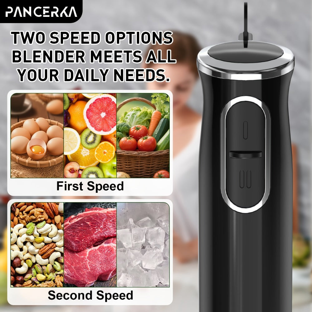 Immersion Blender 8-in-1 Electric Hand Blender with Turbo Mode & Detachable Base ¨C 304 Stainless Steel Handheld Blender with Whisk Milk Frother Attachments for Smoothies Soups Baby Food Puree
