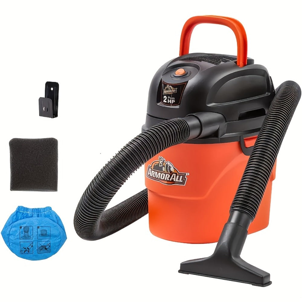 Portable Wet Dry Vacuum Cleaner 1.5 Gallon 2 Peak HP Shop Vac with Blower Function, Compact Car Interior Vacuum for Home Workshop Garage Auto Detailing