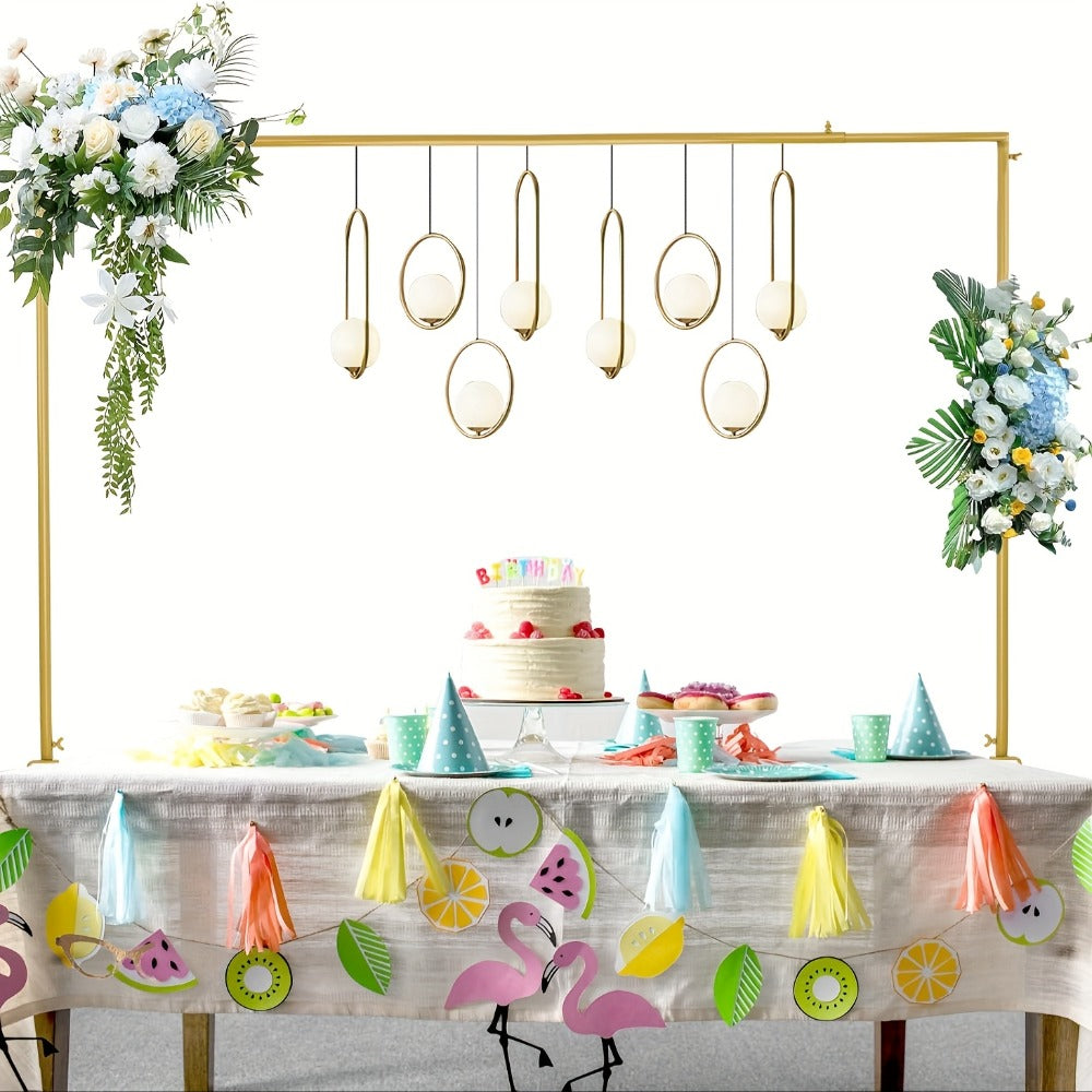 Metal Table Arch Stand Adjustable 6.8ft with Clamps | Black Flower Arch Bracket for Wedding Centerpiece Birthday Christmas Halloween Thanksgiving Easter Hanukkah Party Table Decorations