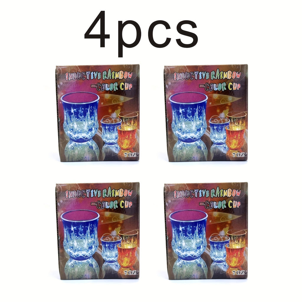 LED Glowing Cups Liquid Activated Light Up Tumblers Multicolor Flash Crystal Wine Glasses for Bar Party Decor 4 Pack 6 Pack