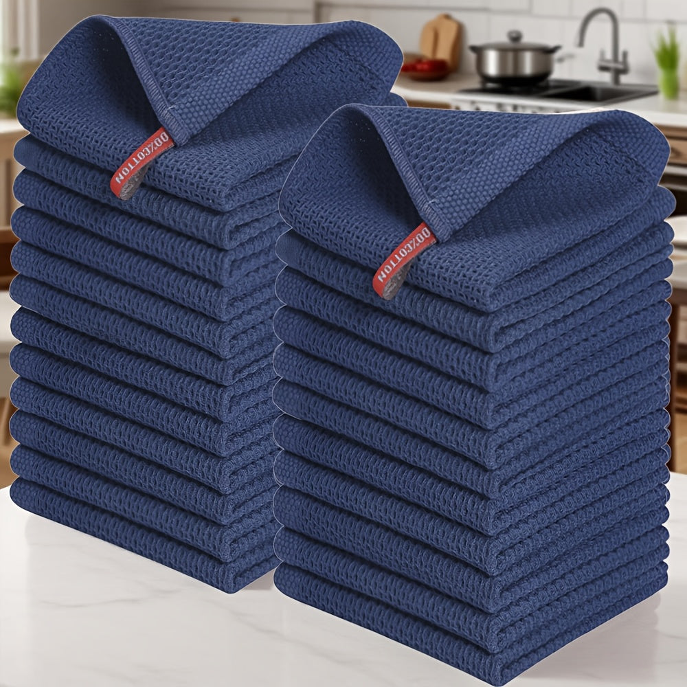 Kitchen Dish Cloths 23pcs 100% Cotton Waffle Weave Ultra Soft Absorbent Quick Dry Dish Towels 12x12 Inch for Cooking Cleaning Wiping Hands Kitchen Decor Gift