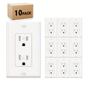 Tamper Resistant Outlet 15A 125V Decorator Receptacle with Wall Plate Self-Grounding Push-In Wire Fire Resistant for Home Office Commercial Use 10 20 50 Pack