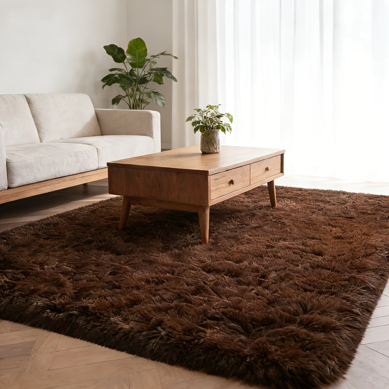 Round Faux Fur Area Rug - Soft Plush Circle Carpet for Living Room Bedroom, Machine Washable, Multiple Colors & Sizes