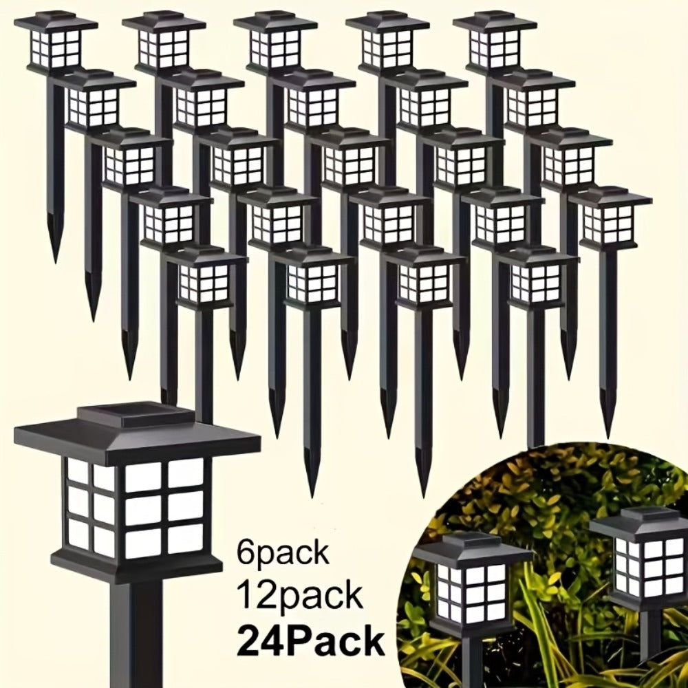 Solar Garden Lights Outdoor Waterproof Landscape Pathway Lights Solar Powered LED Stake Lights for Yard Patio Walkway Holiday Decor Warm White Colorful