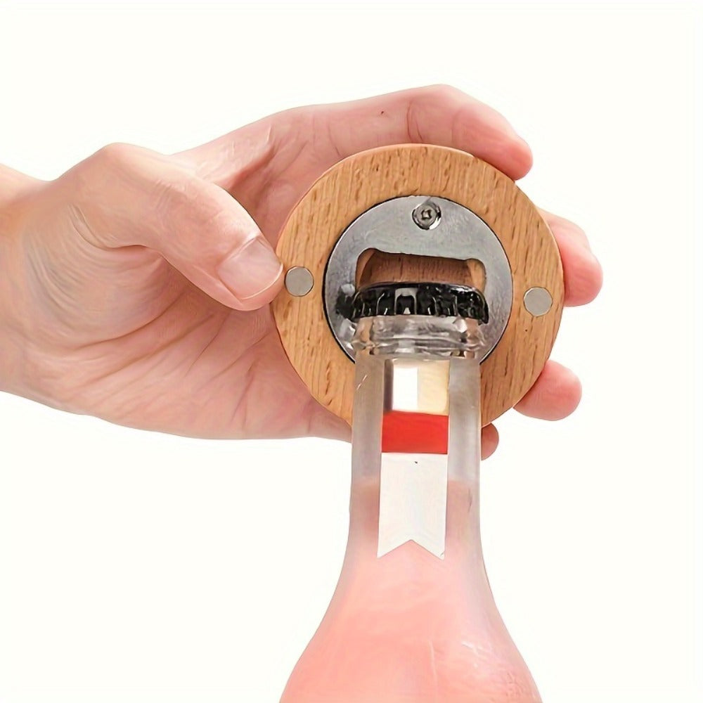 Bamboo Magnetic Bottle Opener Bulk 20 40 80 160 Pack - Round Fridge Magnet Blank Bottle Opener for Wedding Favors Party Gifts Kitchen Decor | Customizable DIY Guest Favors Bridal Shower