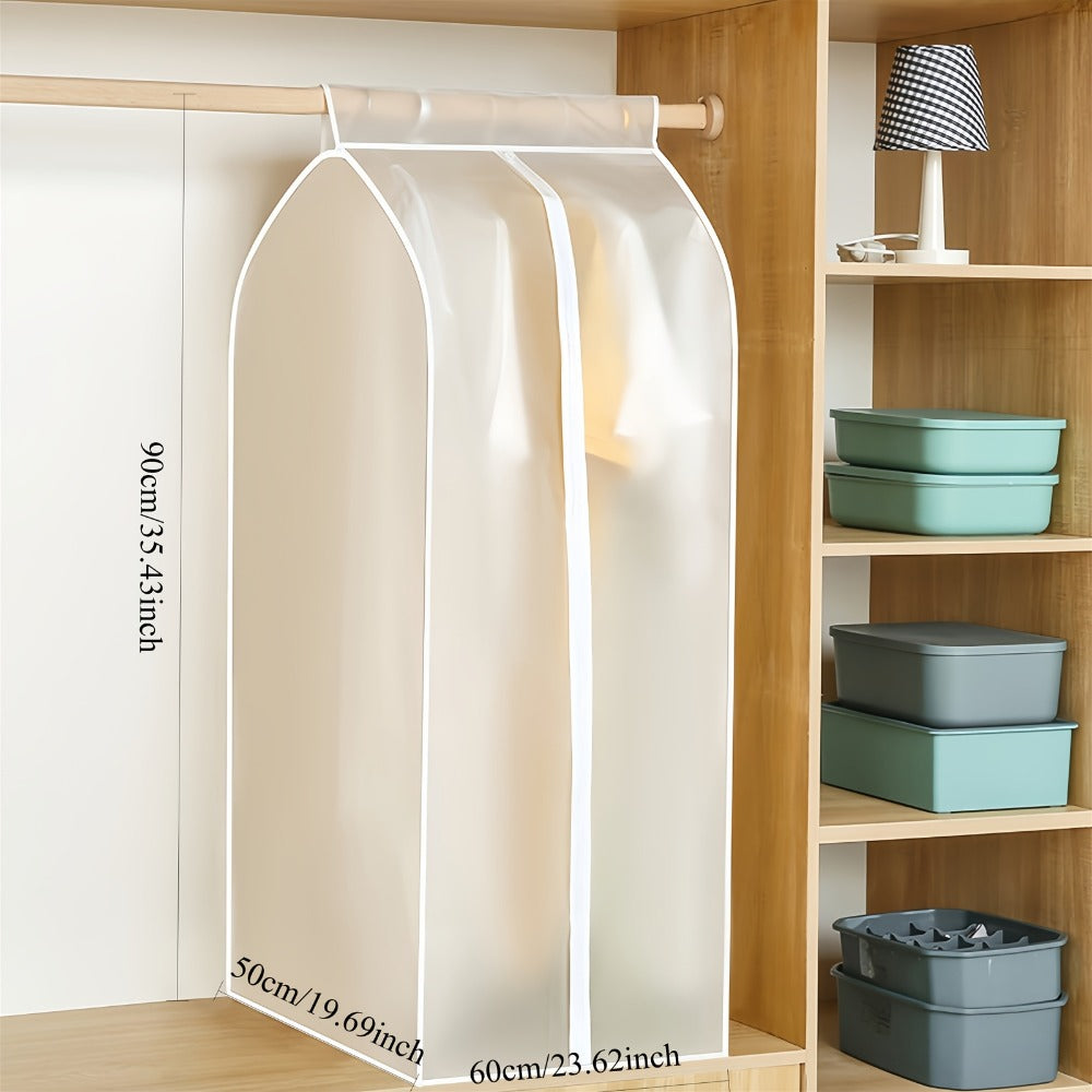 Garment Bag Clothes Dust Cover - Translucent PEVA Waterproof Hanging Storage Bag for Coat Dress Suit, Thickened Washable, Multiple Sizes