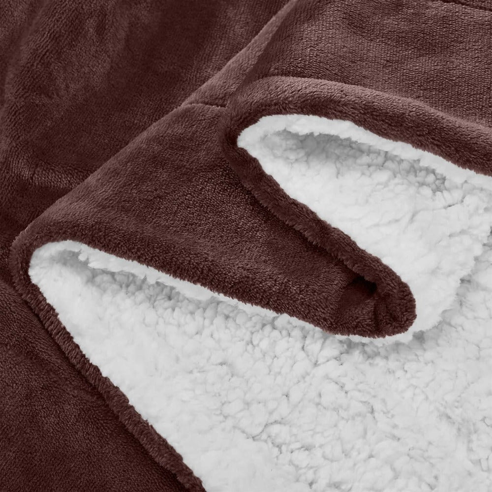 480GSM Sherpa Fleece Blanket ¨C Double-Sided Heavy Warm Throw for Couch, Bed & Travel, Reversible All Season, 13 Colors, 3 Sizes
