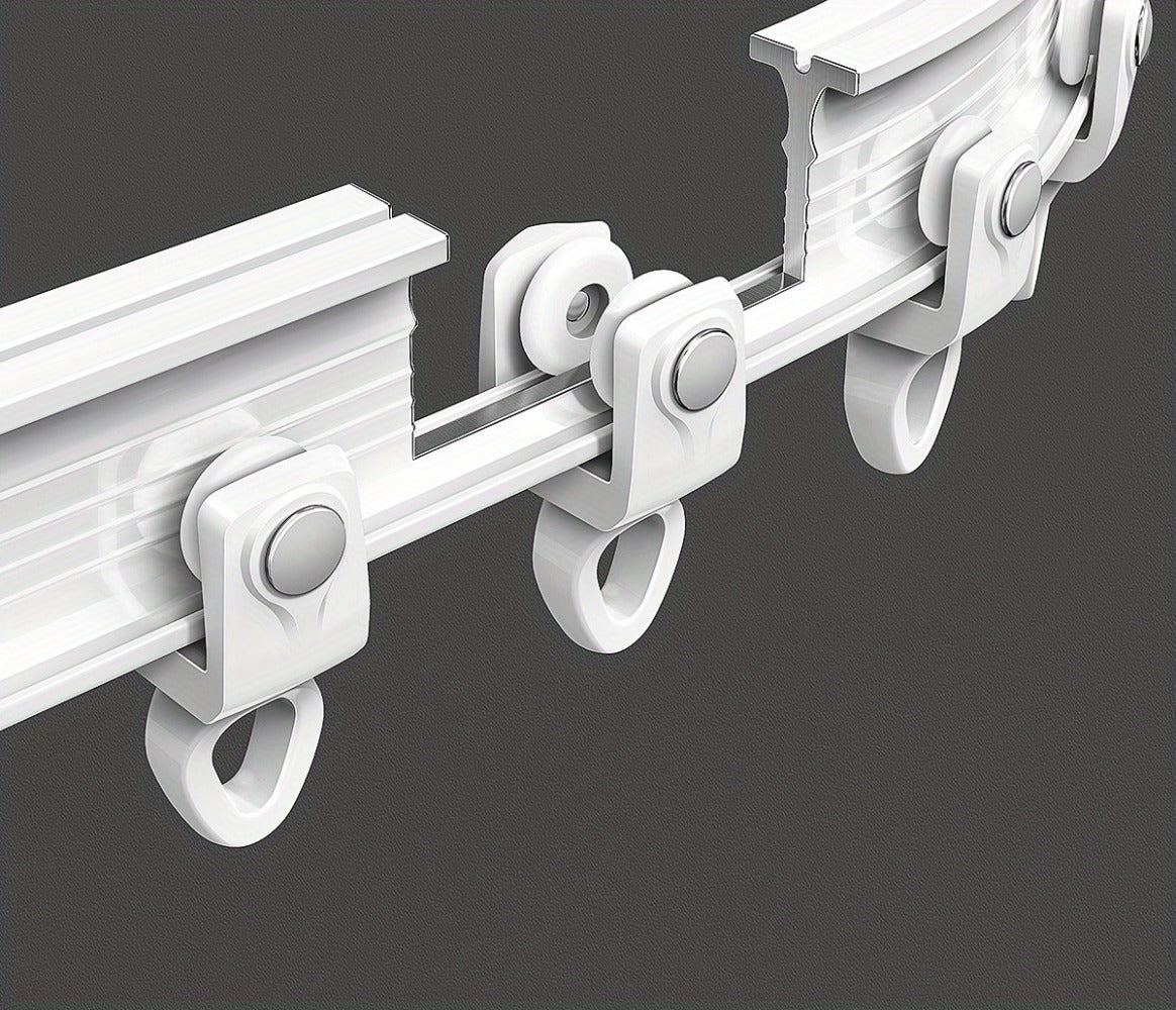 Flexible Curtain Rail Track ¨C Bendable PVC Ceiling Mount Curtain Rod for Bay Window, Bathroom & Home Decor, Trim-to-Fit Monorail Curtain Track System