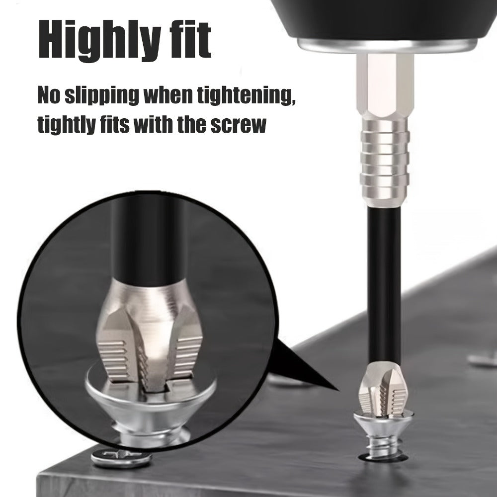 Magnetic Screwdriver Drill Bit Set Anti-Slip - K5 High Magnetic Power Bits in 50mm 65mm 70mm 75mm 90mm 150mm, Electric Screwdriver Bit Kit for Power Drills, DIY Home Repair & Professional Use