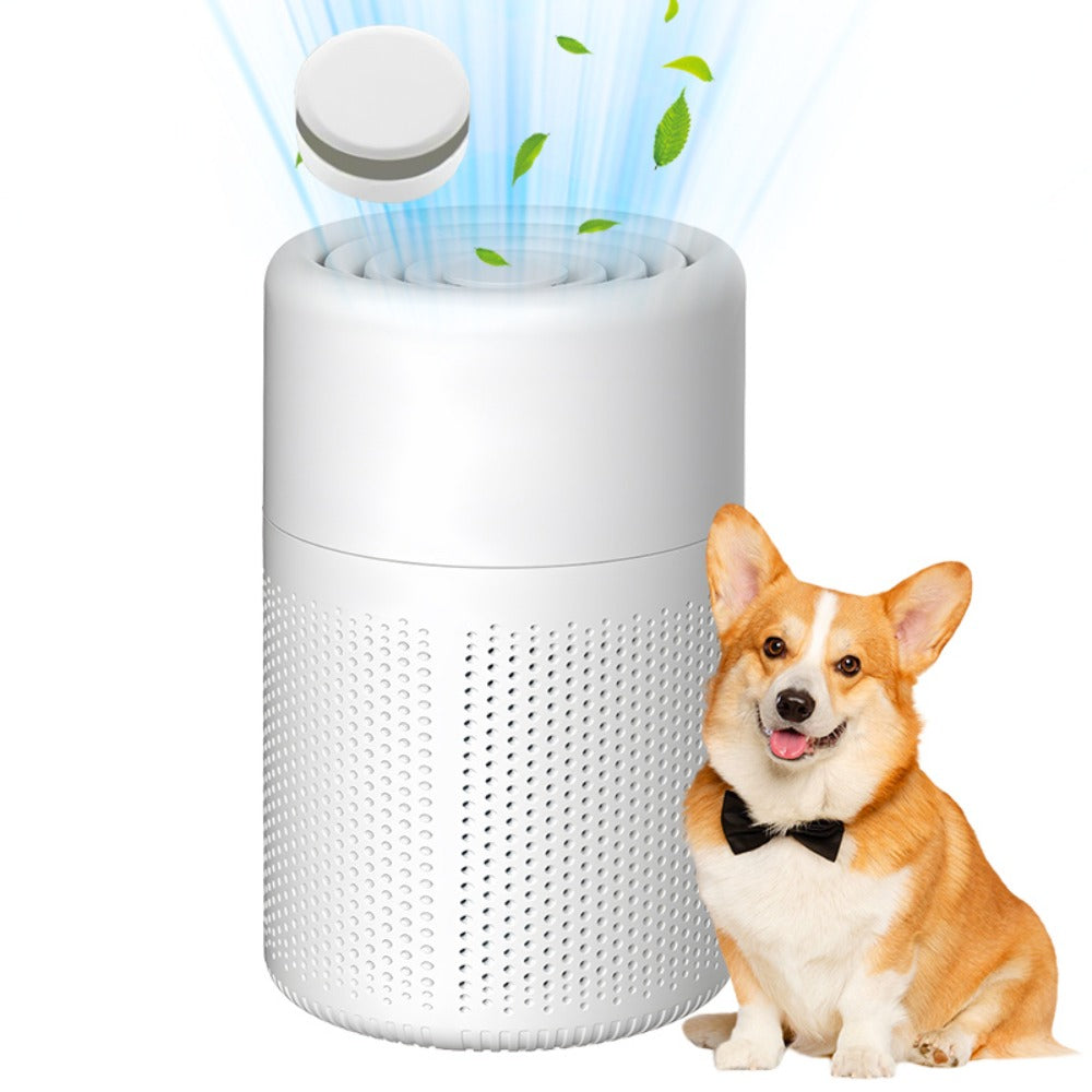 USB Negative Ion Air Purifier with Blue Light & Aromatherapy Box ¨C Removes Dust, Smoke, Formaldehyde, VOCs & PM2.5, Type-C Powered Desktop Air Cleaner for Bedroom, Office & Bathroom, 50 m3/h Airflow