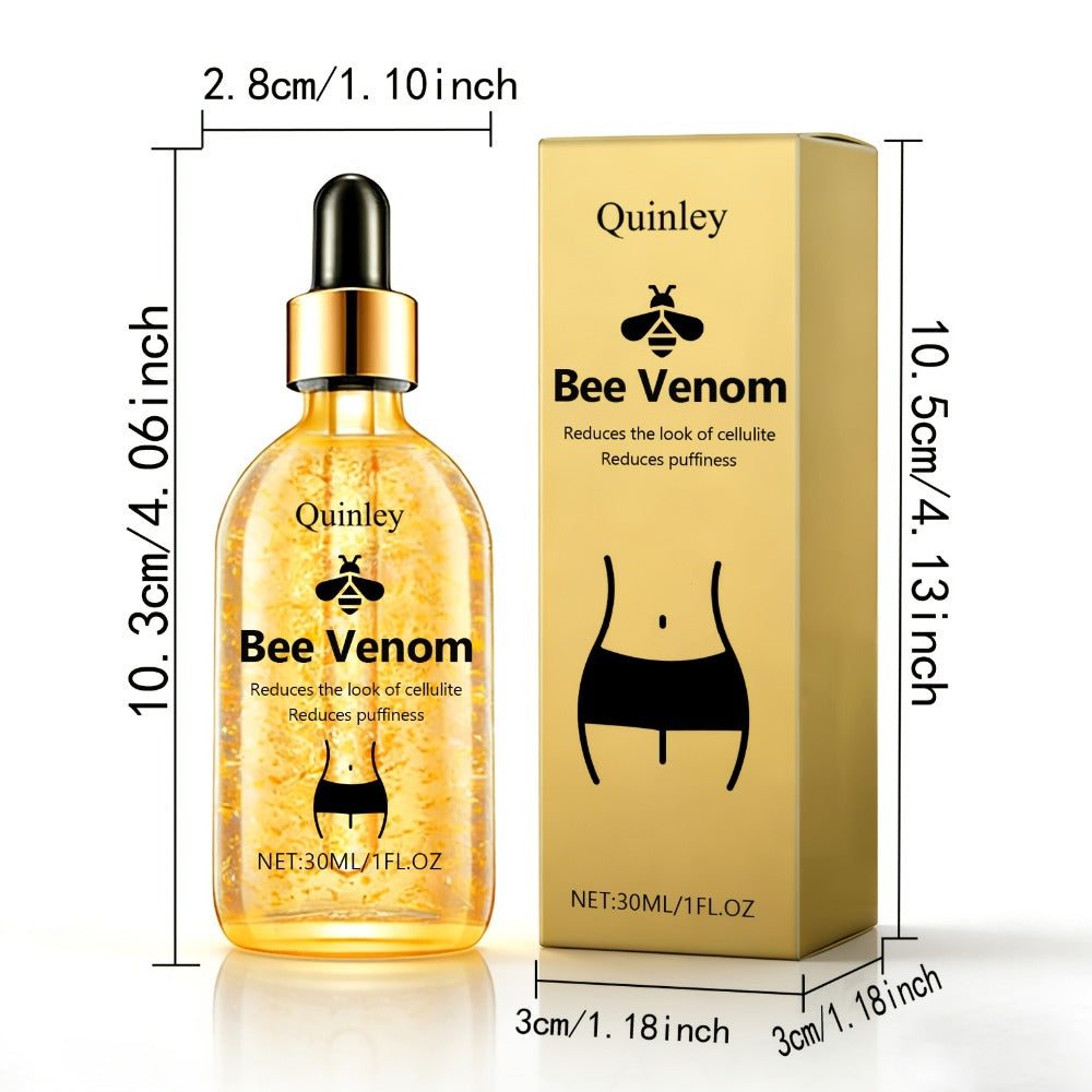 Bee Venom Body Firming Oil 30ml Tightening Massage Oil with Honey Rosemary Extract for Waist Arms Legs Belly Moisturizing Nourishing Hypoallergenic Body Contouring Hot Oil